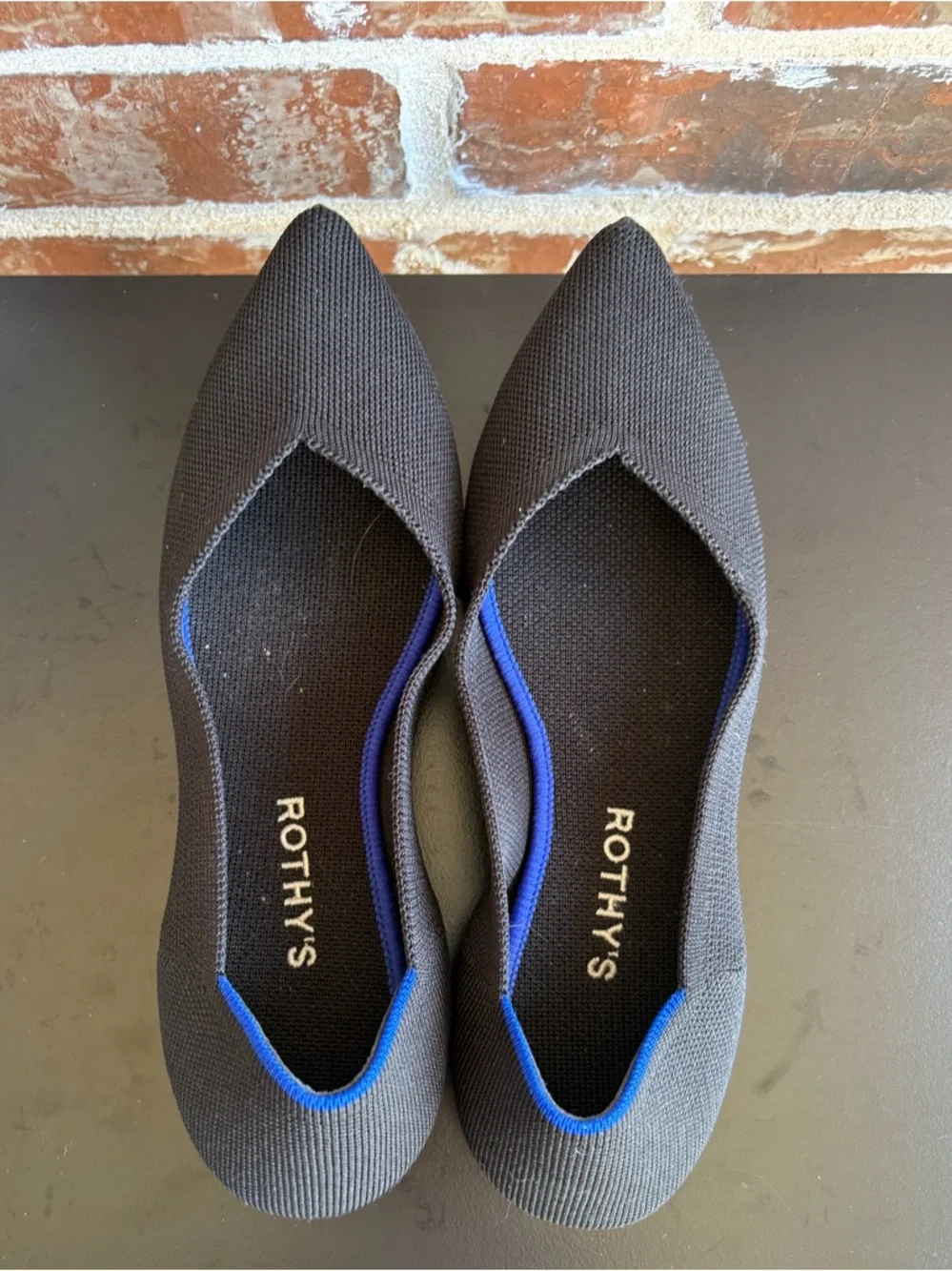 Rothy’s The Point Black Slip On Flats Shoes Size 9